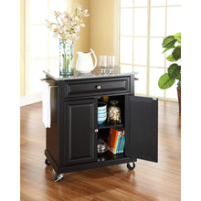 Load image into Gallery viewer, Compact Granite Top Kitchen Cart Black/Gray
