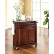 Load image into Gallery viewer, Compact Granite Top Kitchen Cart Mahogany/Gray