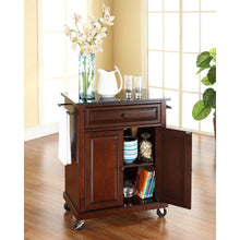 Load image into Gallery viewer, Compact Granite Top Kitchen Cart Mahogany/Black