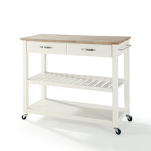 Load image into Gallery viewer, Wood Top Kitchen Prep Cart White/Natural