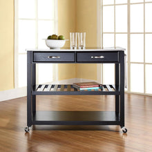 Load image into Gallery viewer, Stainless Steel Top Kitchen Prep Cart Black/Stainless Steel