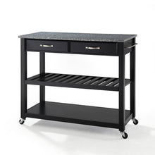 Load image into Gallery viewer, Granite Top Kitchen Prep Cart Black/Gray