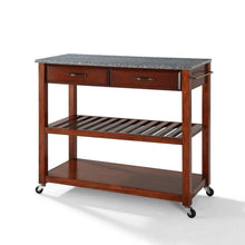 Load image into Gallery viewer, Granite Top Kitchen Prep Cart Cherry/Gray
