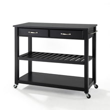 Load image into Gallery viewer, Granite Top Kitchen Prep Cart Black/Black