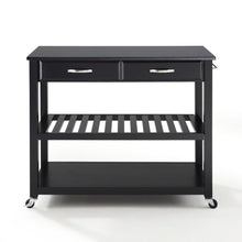 Load image into Gallery viewer, Granite Top Kitchen Prep Cart Black/Black
