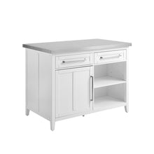 Load image into Gallery viewer, Silvia Stainless Steel Top Kitchen Island White/Stainless Steel