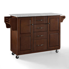 Load image into Gallery viewer, Eleanor Granite Top Kitchen Cart Mahogany/Gray