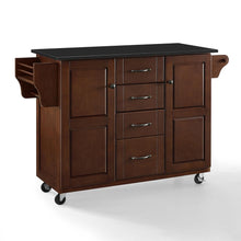 Load image into Gallery viewer, Eleanor Granite Top Kitchen Cart Mahogany/Black