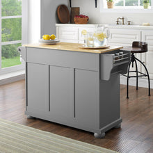 Load image into Gallery viewer, Alexandria Wood Top Kitchen Island/Cart Gray/Natural