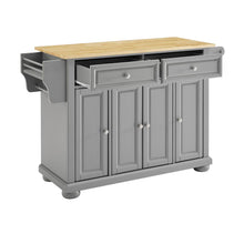 Load image into Gallery viewer, Alexandria Wood Top Kitchen Island/Cart Gray/Natural
