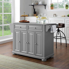 Load image into Gallery viewer, Alexandria Stainless Steel Top Kitchen Island/Cart Gray/Stainless Steel