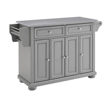 Load image into Gallery viewer, Alexandria Stainless Steel Top Kitchen Island/Cart Gray/Stainless Steel