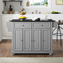 Load image into Gallery viewer, Alexandria Granite Top Full Size Kitchen Island/Cart Gray/Black