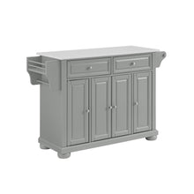 Load image into Gallery viewer, Alexandria Stone Top Full Size Kitchen Island/Cart Gray/White