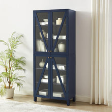 Load image into Gallery viewer, Cassai Tall Storage Pantry Navy - 2 Stackable Pantries