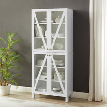 Load image into Gallery viewer, Cassai Tall Storage Pantry White - 2 Stackable Pantries