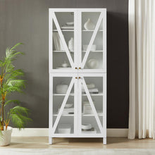 Load image into Gallery viewer, Cassai Tall Storage Pantry White - 2 Stackable Pantries