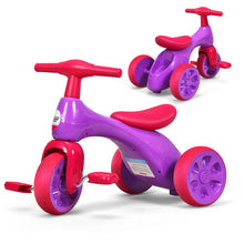 Load image into Gallery viewer, 2 in 1 Toddler Tricycle Balance Bike Scooter Kids Riding Toys w/ Sound & Storage-Pink