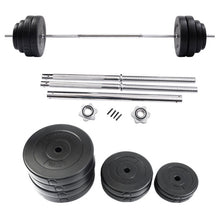 Load image into Gallery viewer, 132 lbs Gym Lifting Exercise Barbell Dumbbell Set