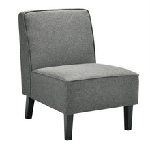 Load image into Gallery viewer, Single Fabric Modern Armless Accent Sofa Chair with Rubber Wood Legs -Gray