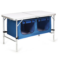 Load image into Gallery viewer, Height Adjustable Folding Camping Table-Blue