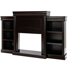 Load image into Gallery viewer, 70 Inch Modern Fireplace Media Entertainment Center with Bookcase-Brown