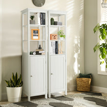 Load image into Gallery viewer, Freestanding Storage Cabinet With 3-Tier Shelf and Door for Bathroom-White