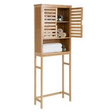 Load image into Gallery viewer, Bamboo Over The Toilet Storage Cabinet Bathroom with Adjustable Shelf-Natural
