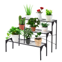 Load image into Gallery viewer, 3 Tier Outdoor Metal Heavy Duty Modern for Multiple Plant Display Stand Rack