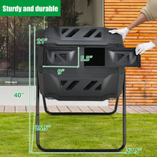 Load image into Gallery viewer, 43 Gallon Composting Tumbler Compost Bin with Dual Rotating Chamber