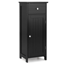 Load image into Gallery viewer, Wooden Bathroom Floor Storage Cabinet with Drawer and Shelf-Black