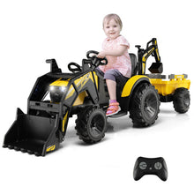 Load image into Gallery viewer, 12V 3 in 1 Kids Ride On Excavator with Shovel Bucket and Music-Yellow