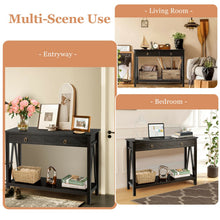 Load image into Gallery viewer, Console Table with Drawer Storage Shelf for Entryway Hallway-Black