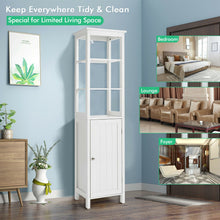 Load image into Gallery viewer, Freestanding Storage Cabinet With 3-Tier Shelf and Door for Bathroom-White