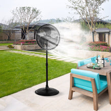 Load image into Gallery viewer, 20 Inch Misting Fan 2100 CFM Outdoor Oscillating Cooling Pedestal Fan-Black