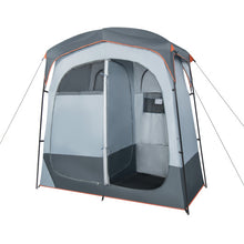 Load image into Gallery viewer, 2 Rooms Oversize Privacy Shower Tent with Removable Rain Fly and Inside Pocket-Gray