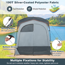 Load image into Gallery viewer, 2 Rooms Oversize Privacy Shower Tent with Removable Rain Fly and Inside Pocket-Gray