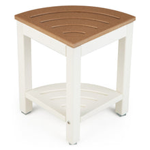Load image into Gallery viewer, Corner Shower Bench Stool with Storage Shelf for Shaving Legs