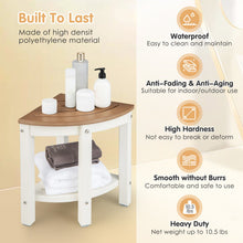 Load image into Gallery viewer, Corner Shower Bench Stool with Storage Shelf for Shaving Legs