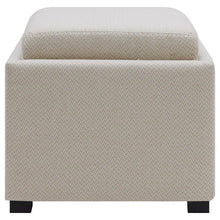 Load image into Gallery viewer, Cameron Square Fabric Storage Ottoman with Tray
