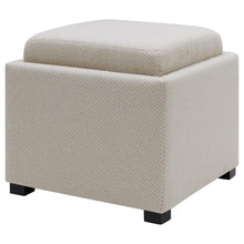 Load image into Gallery viewer, Cameron Square Fabric Storage Ottoman with Tray