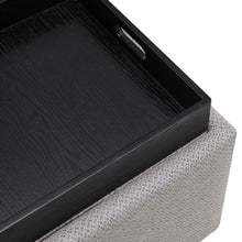 Load image into Gallery viewer, Cameron Square Fabric Storage Ottoman with Tray