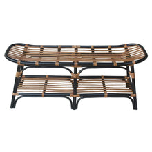 Load image into Gallery viewer, Damara Rattan Bench w/ Shelf
