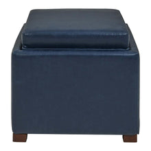 Load image into Gallery viewer, Cameron Square Bonded Leather Storage Ottoman