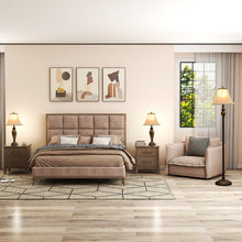 Load image into Gallery viewer, 3-Piece Table and Floor Lamp Set with Linen Fabric Lamp Shades