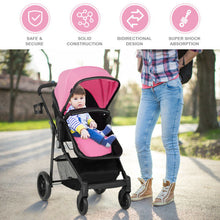 Load image into Gallery viewer, 2-in-1 Foldable Pushchair Newborn Infant Baby Stroller-Pink