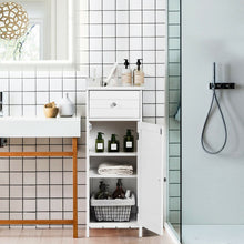Load image into Gallery viewer, Wooden Bathroom Floor Storage Cabinet with Drawer and Shelf