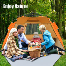 Load image into Gallery viewer, 3-4 Person Easy Pop Up Beach Tent UPF 50+ Portable Sun Shelter-Orange