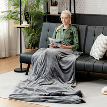 Load image into Gallery viewer, 62" x 84" Flannel Heated Electric Blanket with 10 Heating Levels-Gray