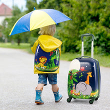 Load image into Gallery viewer, 2 Pieces 12 Inch and 16 Inch Kids Carry on Suitcase Rolling Backpack School Luggage Set